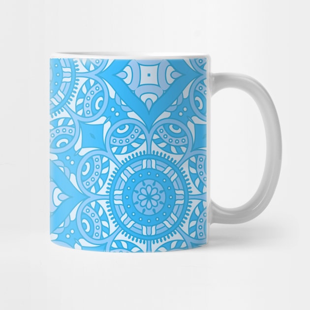 Ornamental floral mandala blue #3 by GreekTavern